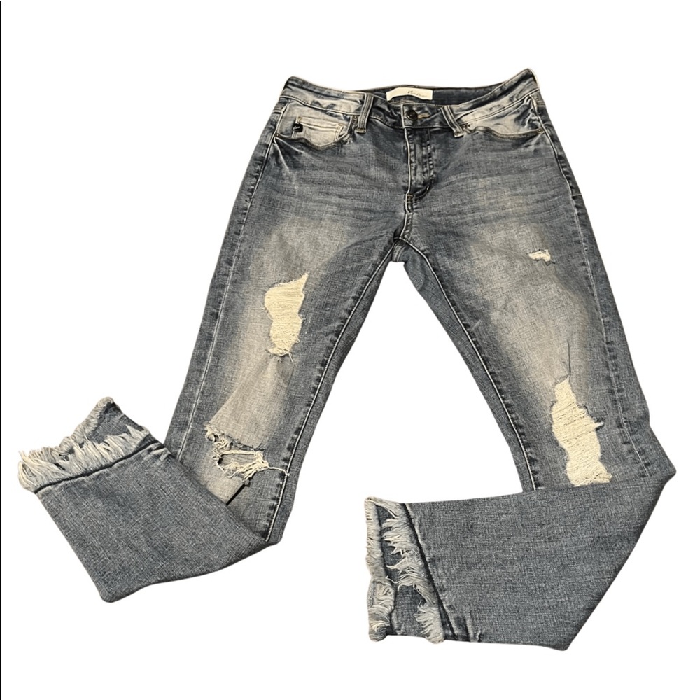 Kancan distressed fringe jean size 9
